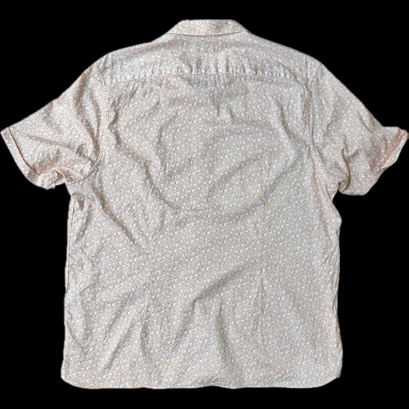 Ted Baker London Mens Orange Mybow Mini Leaf Print SS Shirt - Size 7 (Large) - Picture 3 of 12